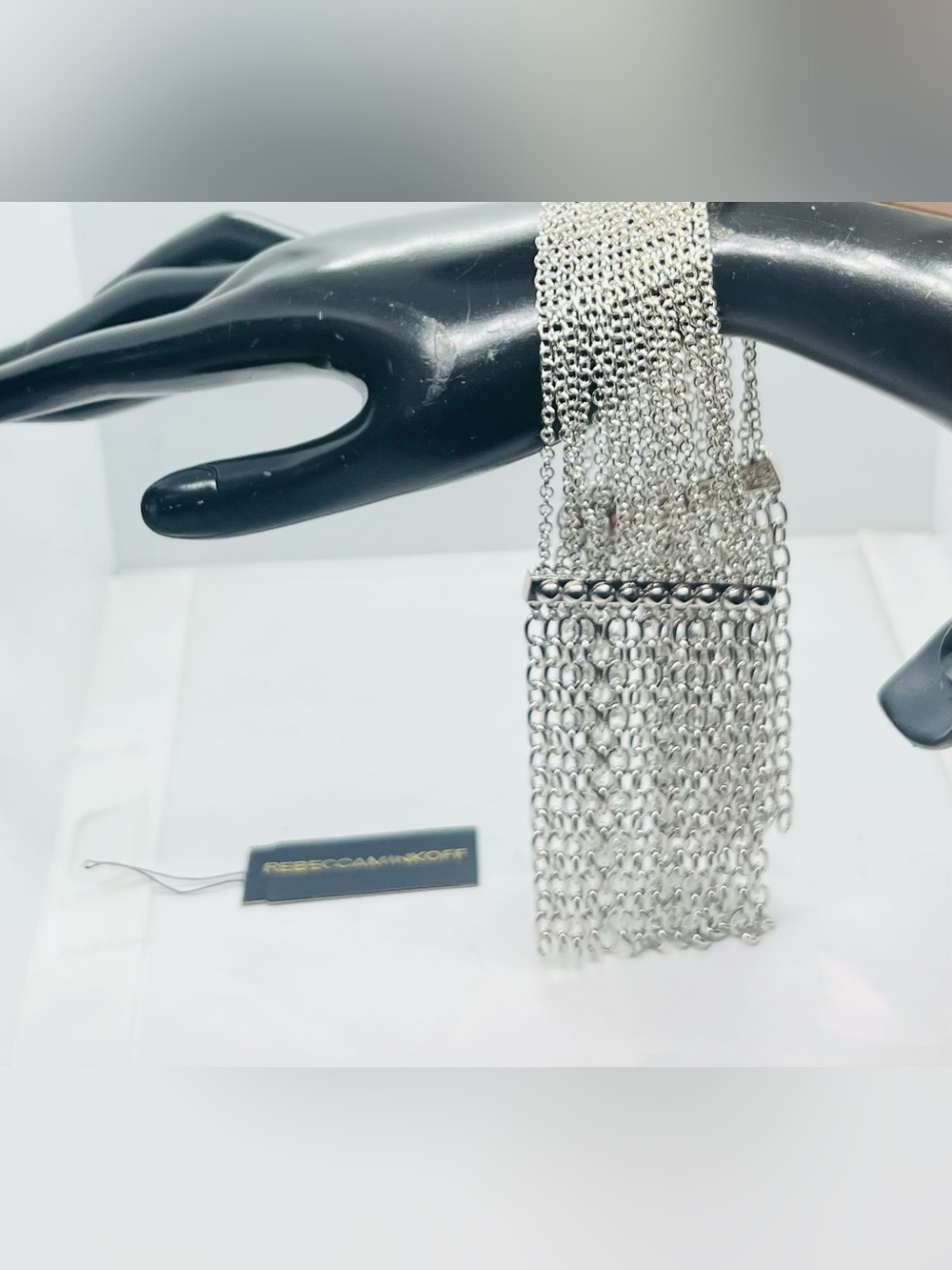 NWOT Rebecca Minkoff Silver Multiy-Chain Fringe Bracelet